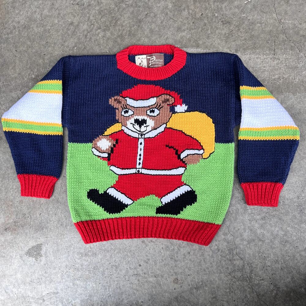 Peruvian Fashions Children's Alpaca Wool Hand Knitted Sweater Christmas Size 4 - Picture 8 of 8